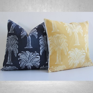 Gold / Carbon Grand Palm Trees Throw pillow cover, Tropical decor pillow case, 18x18 20x20 16x16 45x45cm cushion cover, custom size