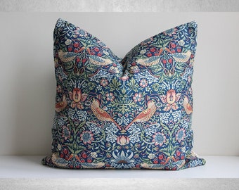 Strawberry Thief - Art Nouveau Classic William Morris Pattern Decorative Throw Pillow cover, Decor Pillow case 18x18 20x20 cushion cover