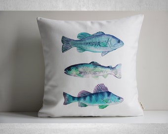 Fish Throw Pillow Etsy