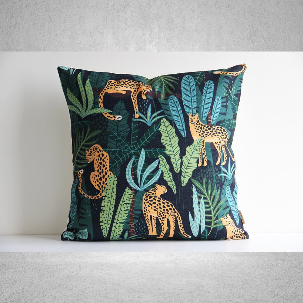 Wild Cats Jungle Pillow Cover 18x18 20x20 26x26 - Leopard