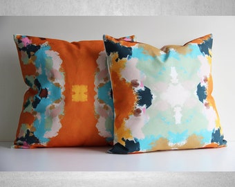 Federa per cuscino arancione astratta 18x18 20x20 16x16 - Federa per cuscino con decorazioni autunnali, federa per cuscino dai colori vivaci, federe per cuscini per soggiorno