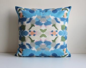 Blue Abstract Art Throw Pillow Cover