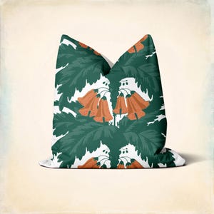 Deep Green Palm Tree Coral Floral Decorative Pillow Cover - Tropical Decor Pillow Cover 18x18 20x20 16x16 45x45cm Cushion Cover Gift
