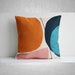 Orange Blue Pink Abstract Throw Pillow Cover - Decor Pillow Case Linen with Cotton, 18x18 / 45x45cm Decorative Cushion Cover 20x20 16x16 