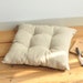 Natural washed linen square chair cushion - 16x16 18x18 20x20 chair pad, custom sized floor cushions 