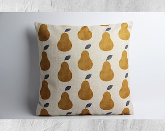Golden Pears Decorative Throw Pillow Cover - Autumn Season Decor Cushion Cover 18"x18" 20"x20"- Thankful Fall Season Pillow Case Gifts