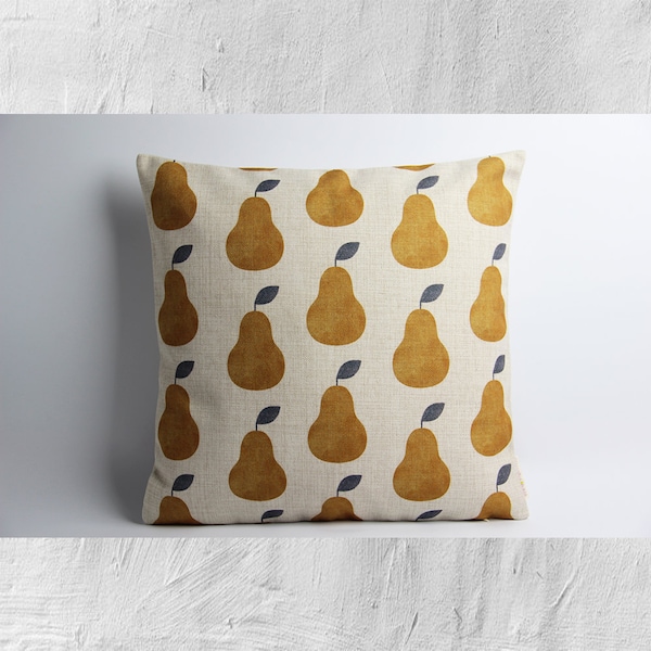 Golden Pears Decorative Throw Pillow Cover - Autumn Season Decor Cushion Cover 18"x18" 20"x20"- Thankful Fall Season Pillow Case Gifts