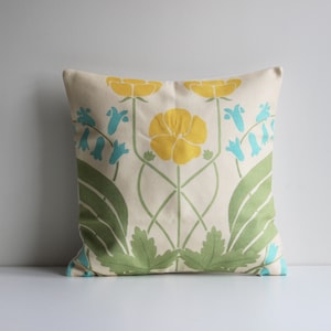 Funda de almohada con espejo y flores amarillas - Funda de cojín con diseño floral amarillo, decoración de estilo campestre, 18 x 18, 45 x 45 cm, 20 x 20, 16 x 16