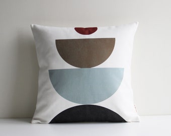 Mid Century Geometric Decorative Throw Pillow covers - Boho Art Color Blocks Cushion Cover 18x18, 20x20 Pillow Case housewarming Gifts