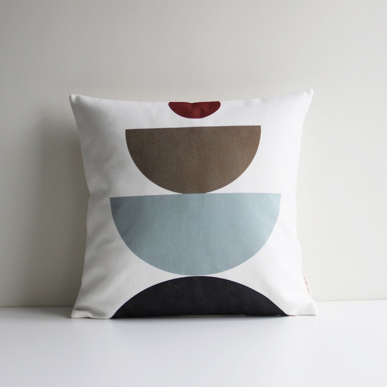 Geometric Art Decorative Throw Pillow covers Mid century Color Blocks Cushion Covers, Modern Pillow Cases 18x18, 20x20, housewarming Gifts image 1