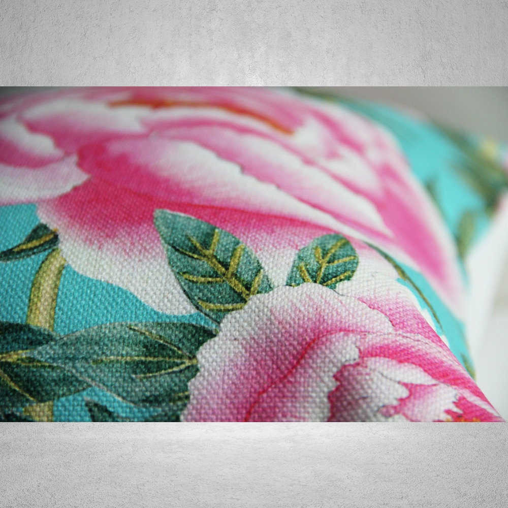 Bageyou - Federa copricuscino per cuscino con peonie, estate, acquerello, floreale, rosa, girly pastello, colorato, decorazione per la casa, 45 x 45 cm