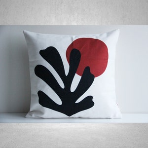Copricuscini decorativi con ritagli di Henri Matisse, rossi e neri, in cotone e lino, 18x18, 20x20, regali