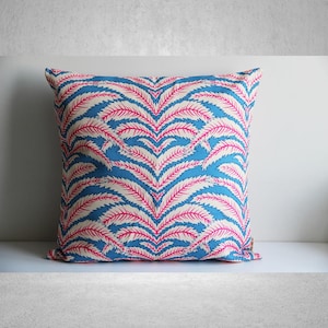 Pink Palm Tree Leaves Decorative Throw Pillow Covers, Tropical Decor Pillow Cases, Palm Leaf Cushion Covers 18x18 20x20, Housewarming Gifts