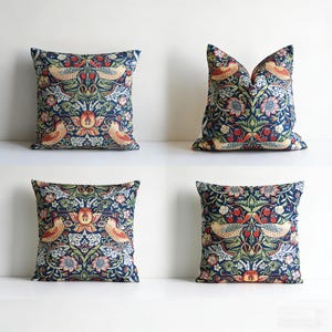 Strawberry Thief - William Morris Art Nouveau Classic Decorative Throw Pillow Cover