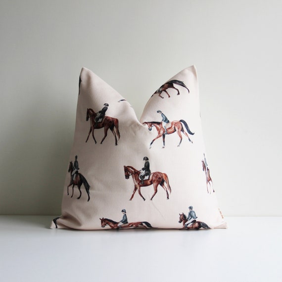Horse Riding Farmhouse Equestrian Throw Pillow Cover - Equestrian Decor Cushion Cover,Horse Riding Equestrian 18x18 20x20 16x16 Pillow Cover