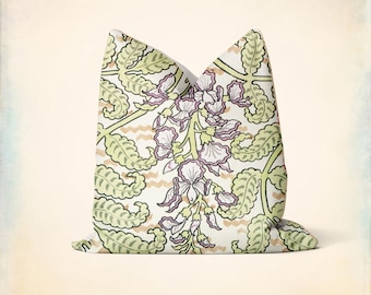 Funda de almohada floral Art Nouveau: estampado floral antiguo para decoración botánica