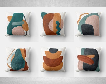 Mid Century Modern Art Abstrakter Kissenbezug - Moderner Kissenbezug Leinen Baumwolle, 18x18 20x20 16 "45 x 45 cm Dekor Kissenbezug Geschenke