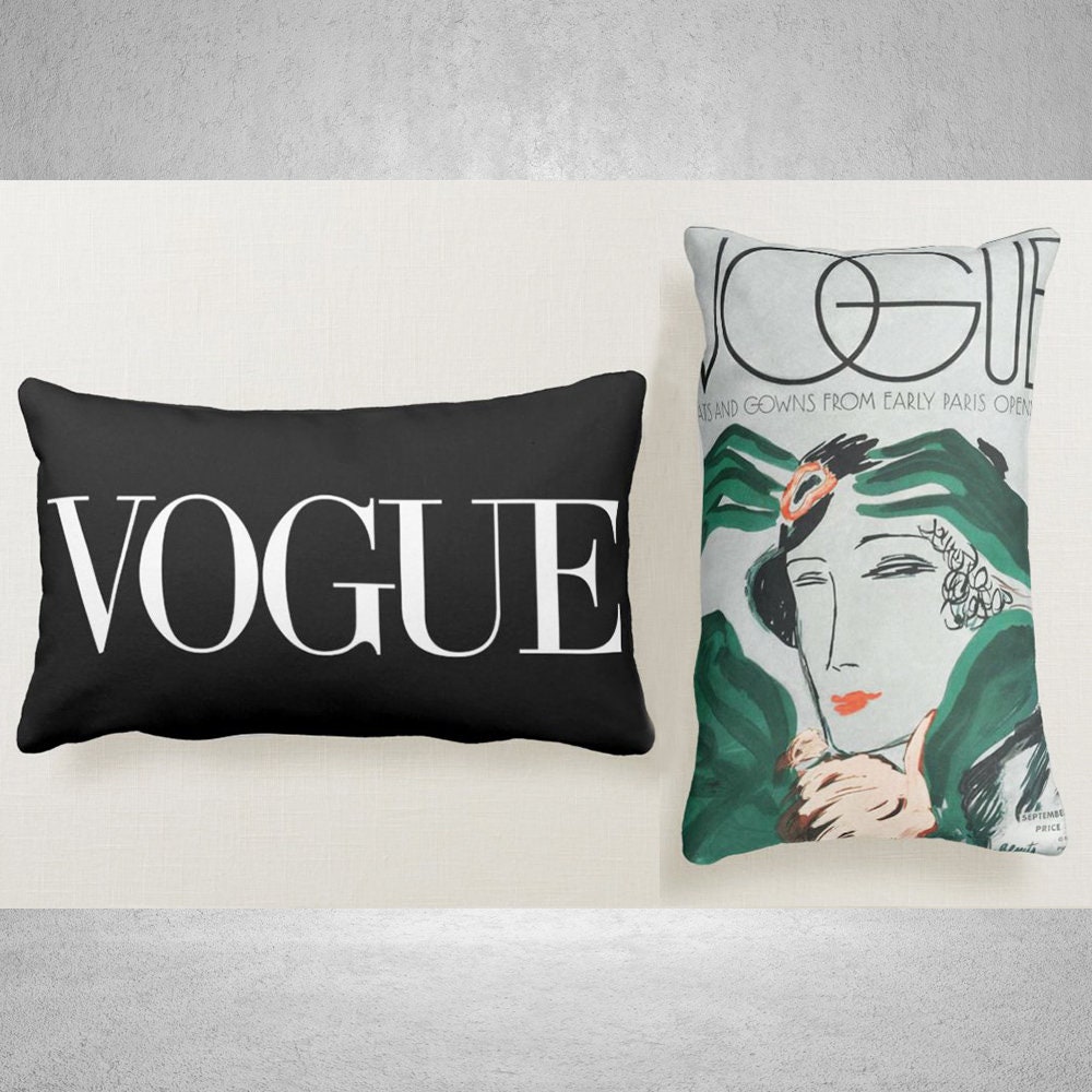 VOGUE Fashion Throw Lumbar Pillow Covers Modern Art Etsy