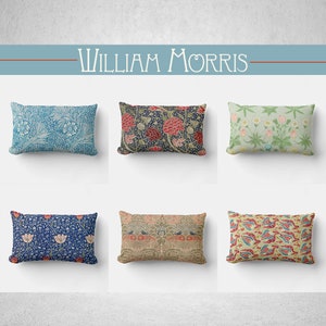 William Morris Lumbar Pillow Cover - Morris Floral Art Cushion Cover, Ancient Decor Lumbar Pillow Case gifts  20"x12" 12x16 / 50x30cm 45x30