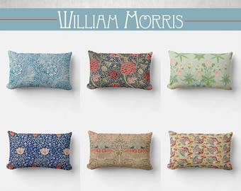William Morris Lumbar Pillow Cover - Morris Floral Art Cushion Cover, Ancient Decor Lumbar Pillow Case gifts  20"x12" 12x16 / 50x30cm 45x30