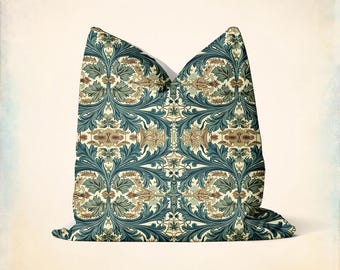 William Morris Inspired Botanical Pillow Cover