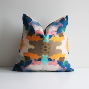 Orange Navy Abstract Throw Pillow Cover - Abstract Decor Cushion Cover, Modern Art Decor 18x18 20x20 45x45cm Orange Abstract Pillow Case