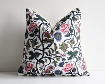 Art Nouveau Floral Botanical Accent Throw Pillow Cover