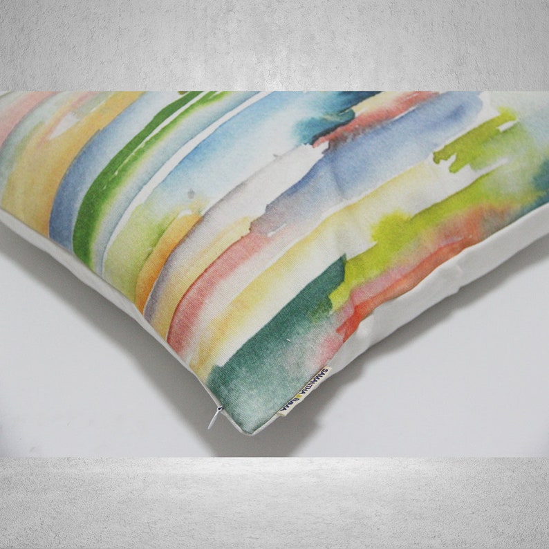 Watercolor Abstract Decorative Pillow Cover Abstract Decor Etsy