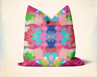 Abstract Throw Pillow Cover: Maximalist Home Decor