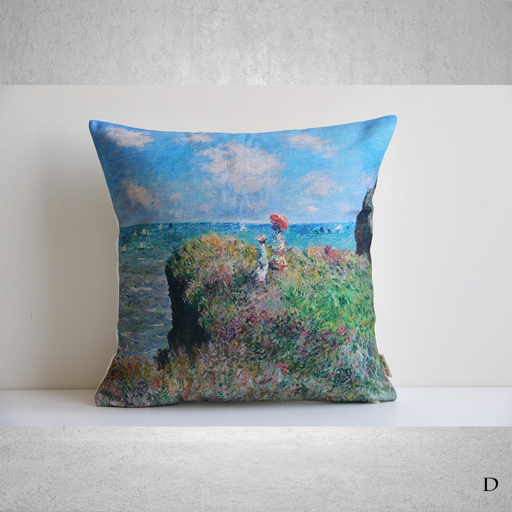 クッションカバー　モネ　絵画 名画 グッズ クッションカバー アート 45×45cm 北欧 絵画 有名
