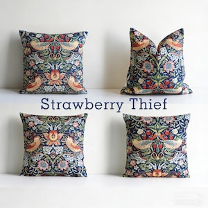 Strawberry Thief - William Morris Art Nouveau Classic Decorative Throw Pillow Cover
