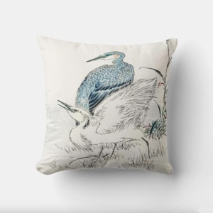 Water Birds Throw Pillow Cover - Farmhouse Decor Cushion Cover 18x18 inch /45x45cm 20&quot;x20&quot;, Birds Decor Home Decor Housewarming Gift