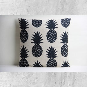 Pineapple monochro throw Pillow Cover - Tropical Cushion Cover 18&quot;x18&quot; / 20x20 / 16x16 multiple sizes, minimalist pineapple pillow case