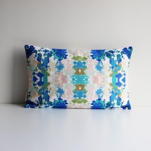 Blue Pink Abstract Throw Pillow Cover - Mirror Abstract Decor Cushion Cover Modern Art Decor 12x20 14x24 16x26 50x30cm Bright Pillow Case