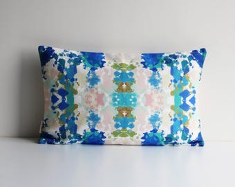 Blue Pink Abstract Pillow Cover