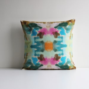 Colorful Blue Pink Abstract Throw Pillow Cover - Abstract Decor Cushion Cover, Modern Art Decor 18x18 20x20 45x45cm Cotton Linen Pillow Case