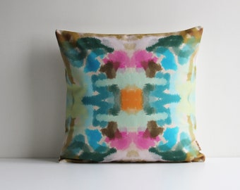 Colorful Blue Pink Abstract Throw Pillow Cover - Abstract Decor Cushion Cover, Modern Art Decor 18x18 20x20 45x45cm Cotton Linen Pillow Case
