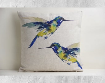 Huminbird Decorative Cushion Cover Love birds gift Holiday Pillow Cover Linen Cotton 18x18 inch /45x45cm Valentine's day gift for home decor