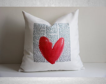 Heart Throw Pillow Cover - Valentine's day Gifts Decorative Cushion Cover for Home Decor, red heart Pillow Case 20x20 18x18 16x16