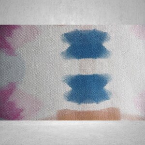 May include: A white canvas background with a blue watercolor design. The design is in the shape of two horizontal rectangles. The canvas has a subtle texture.