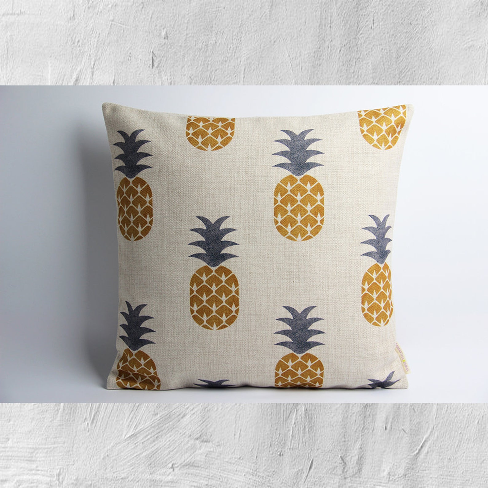 Golden Pineapple Decorative Throw Pillow Covers Tropical Etsy