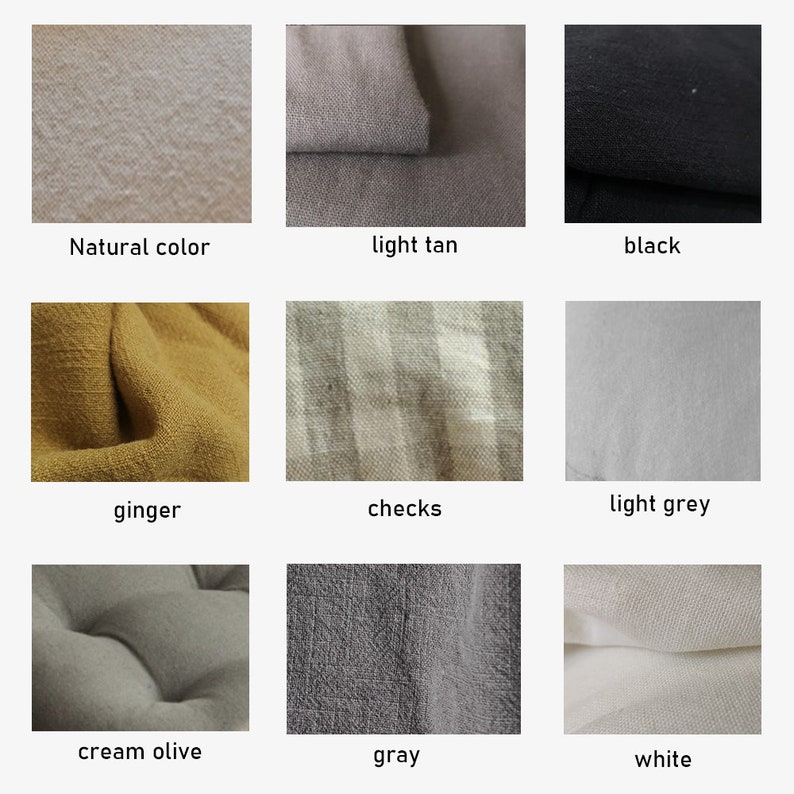 Natural washed linen cotton square chair cushions with ties 16x16 18x18 20x20 back cushion custom sizes chair pads image 9