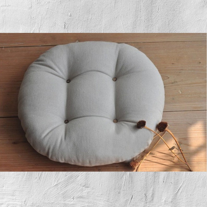 Washed Linen Round Cushions Handmade Chair Pads Floor Etsy