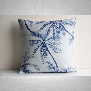 Purple Blue Palm Tree Throw Pillow Cover - Troppical Rain Forests Decorative Cushion Cover, Plants Pillow Case 18x18 45x45cm 20x20 16x16