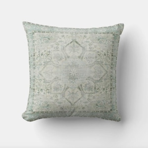 Green Geometric Decor Throw Pillow Cover 18x18 20x20, 26x26 - Boho Cushion Cover, Exotic Decor Pillow Case ,Traditional Pillow Cover Gift