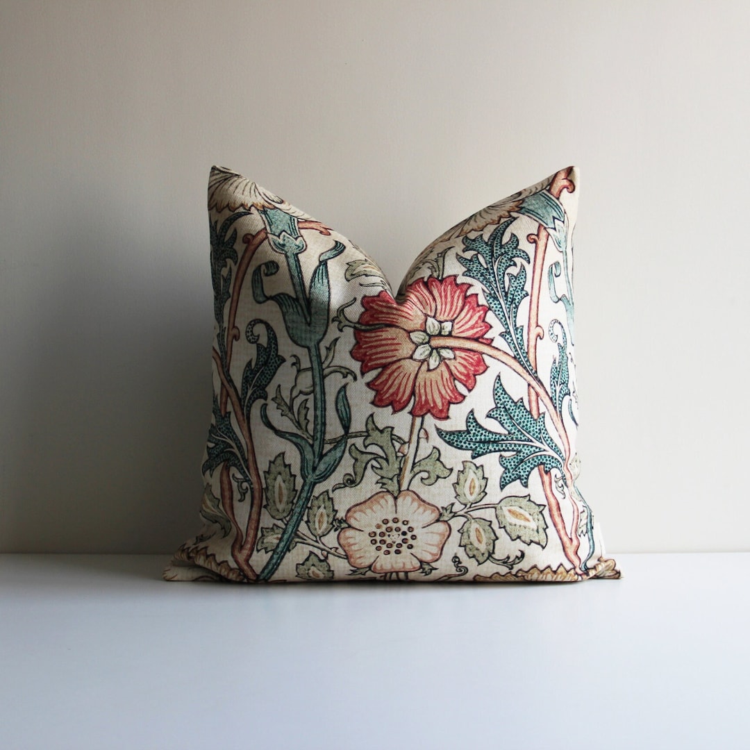 William Morris Floral Pillow Cover, Art Nouveau Cushion Cover