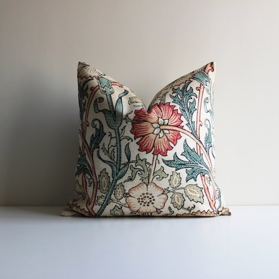 Cotton Canvas Floral Embroiderey Cushion Cover 45x45 Pillow Cover