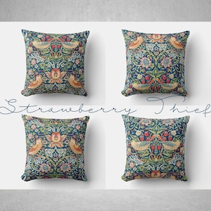Strawberry Thief - William Morris Art Nouveau Classic Decorative Throw Pillow cover, Decor Pillow case 18x18 20x20 cushion cover