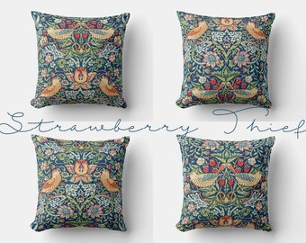 Strawberry Thief - William Morris Art Nouveau Classic Decorative Throw Pillow cover, Decor Pillow case 18x18 20x20 cushion cover