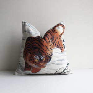 Tiger Art Decor Dekokissen-Bezug – Chinoiserie Big Cat Kissenbezug